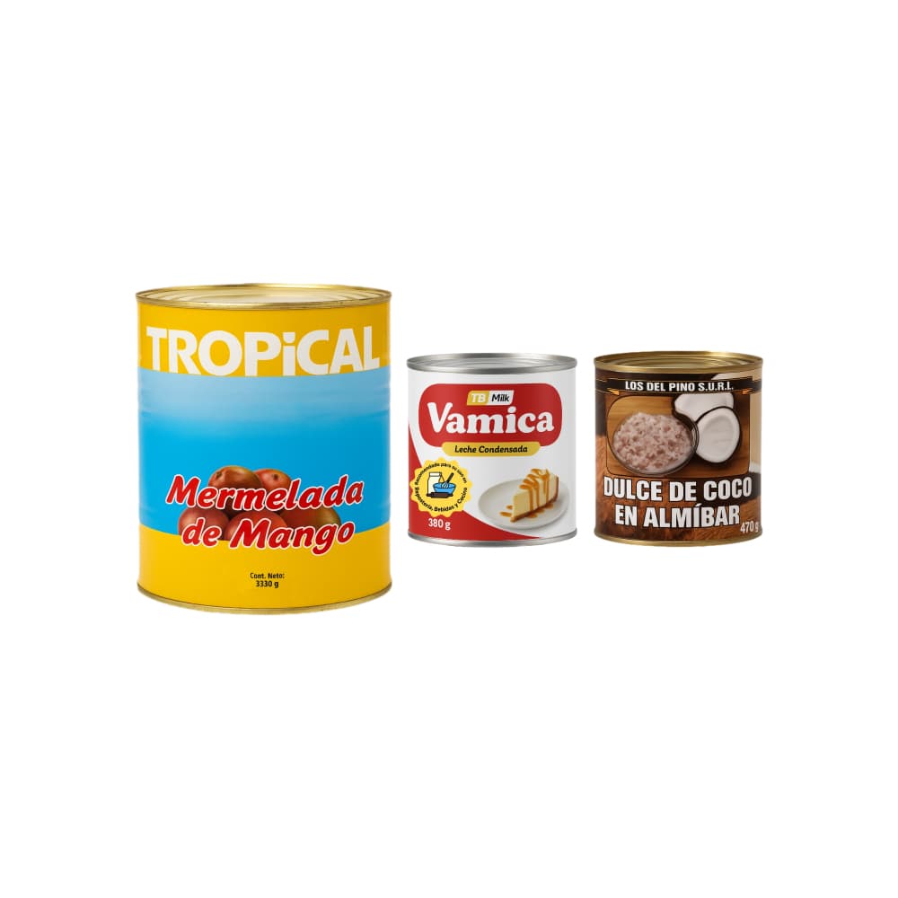 Leche condensada + Mermelada de mango + Dulce de coco en almíbar - Imagen 1