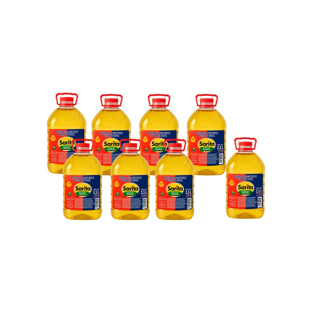 Aceite puro de soya Sarita (8 x 3.5 L) - Imagen 1