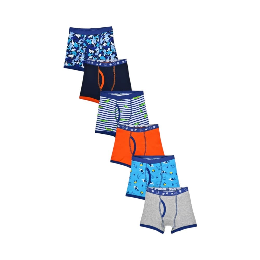 Paquete de 6 calzoncillos tipo boxer con estampado marino para niños Wonder Nation (Talla 2T - 3T) - Imagen 1