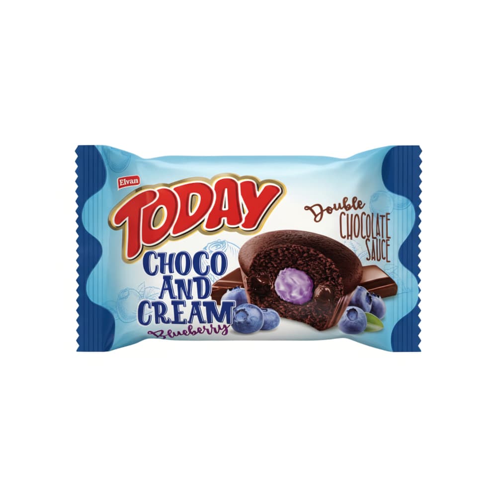 Pastelito de chocolate relleno de crema de arándanos Elvan (50 g / 1.76 oz) - Imagen 1