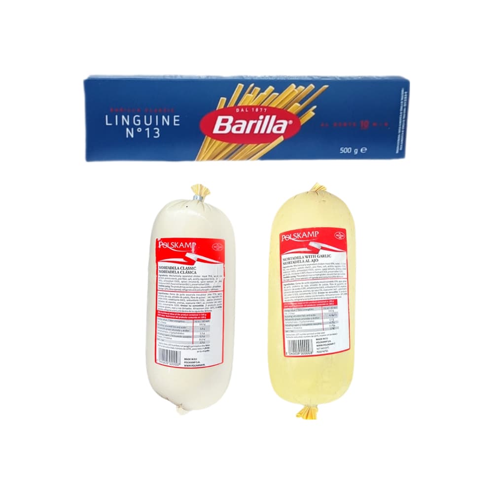 Pasta linguine No.13 + Mortadela clásica + Mortadella al ajo - Imagen 1