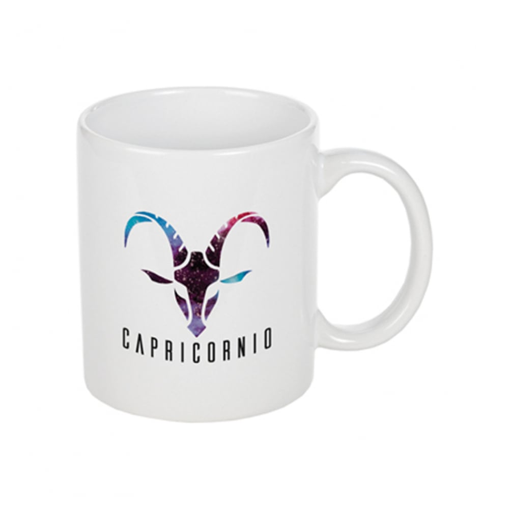 Taza - jarra - de cerámica de 330 ml color blanco con símbolo del zodiaco Capricornio CM - Imagen 1