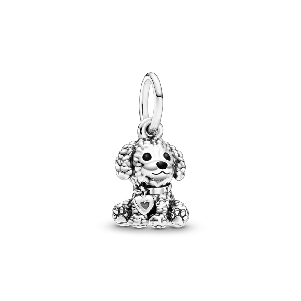 Charm colgante de plata S925 estilo Pandora cachorro de caniche - Imagen 1