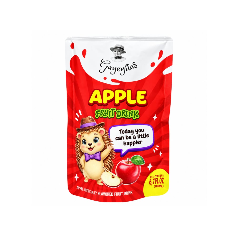 Bebida de fruta con sabor artificial a manzana Gayeyitas (180 ml / 6.1 fl oz) - Imagen 1