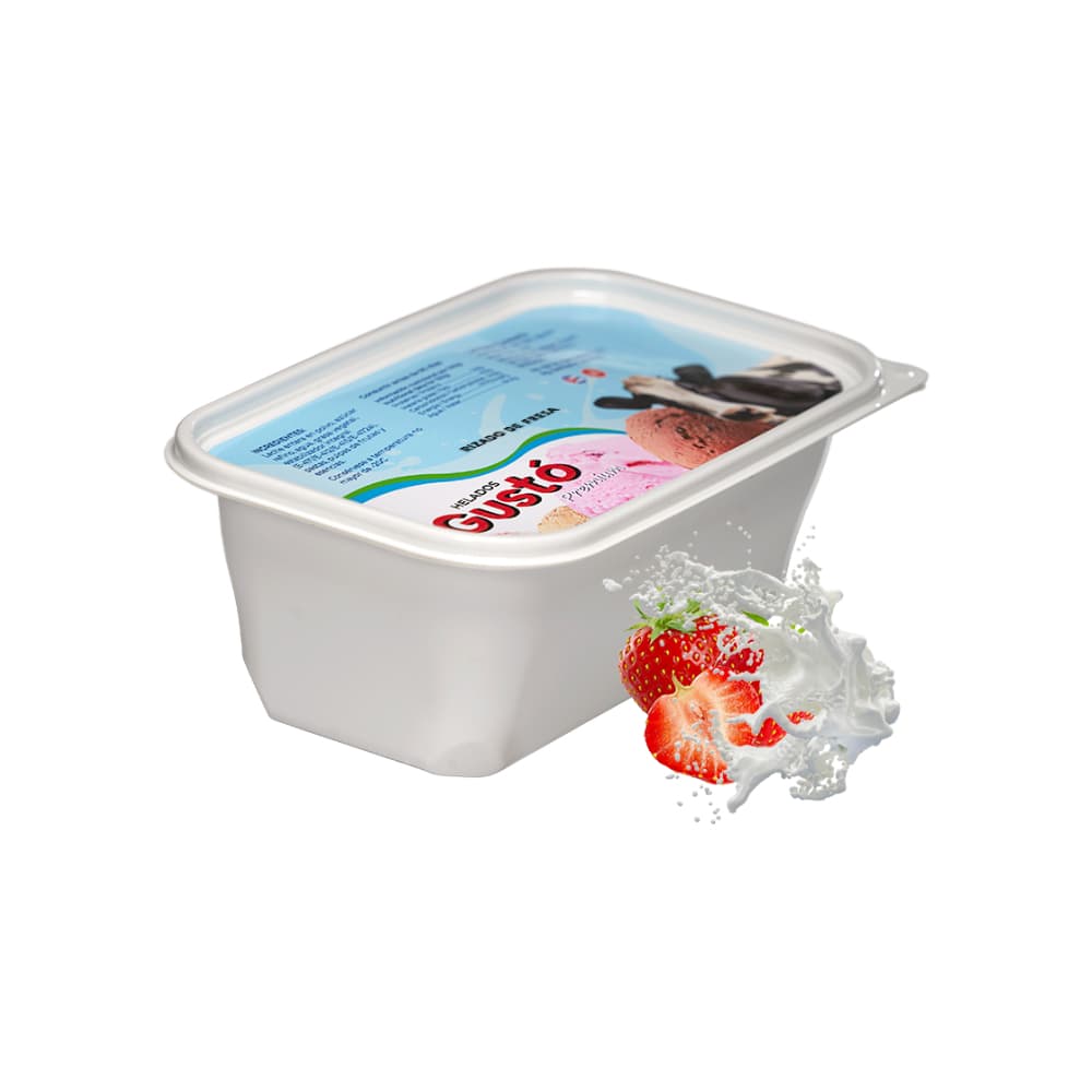 Helado Premium de rizado de fresa Gustó (2 L) - Imagen 1