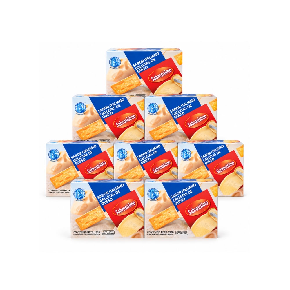 Combo Galletas de queso Sabrosísimo (8 x 190 g / 6.70 oz) - Imagen 1