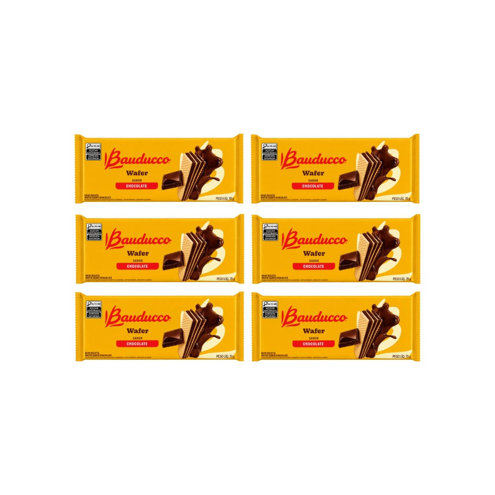 Sorbetos rellenos con crema sabor a chocolate Bauducco (6 x 70 g / 2.46 oz) - Imagen 1