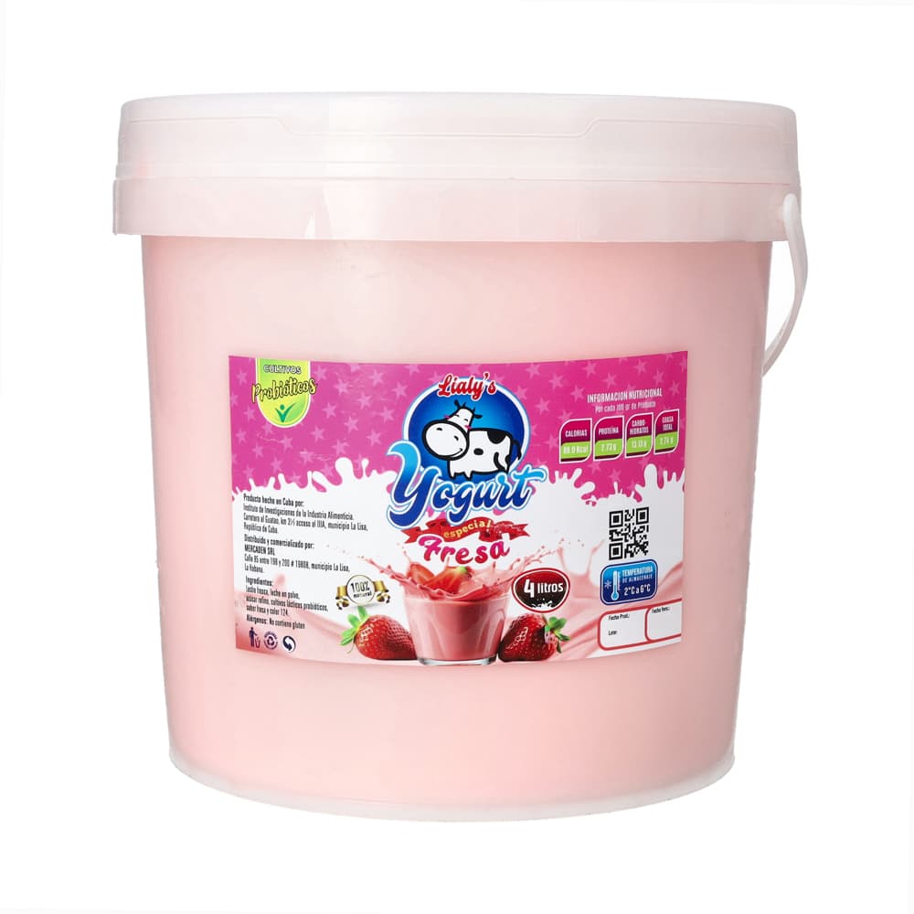 Yogurt probiótico especial sabor fresa Lialy's (4 L) - Imagen 1