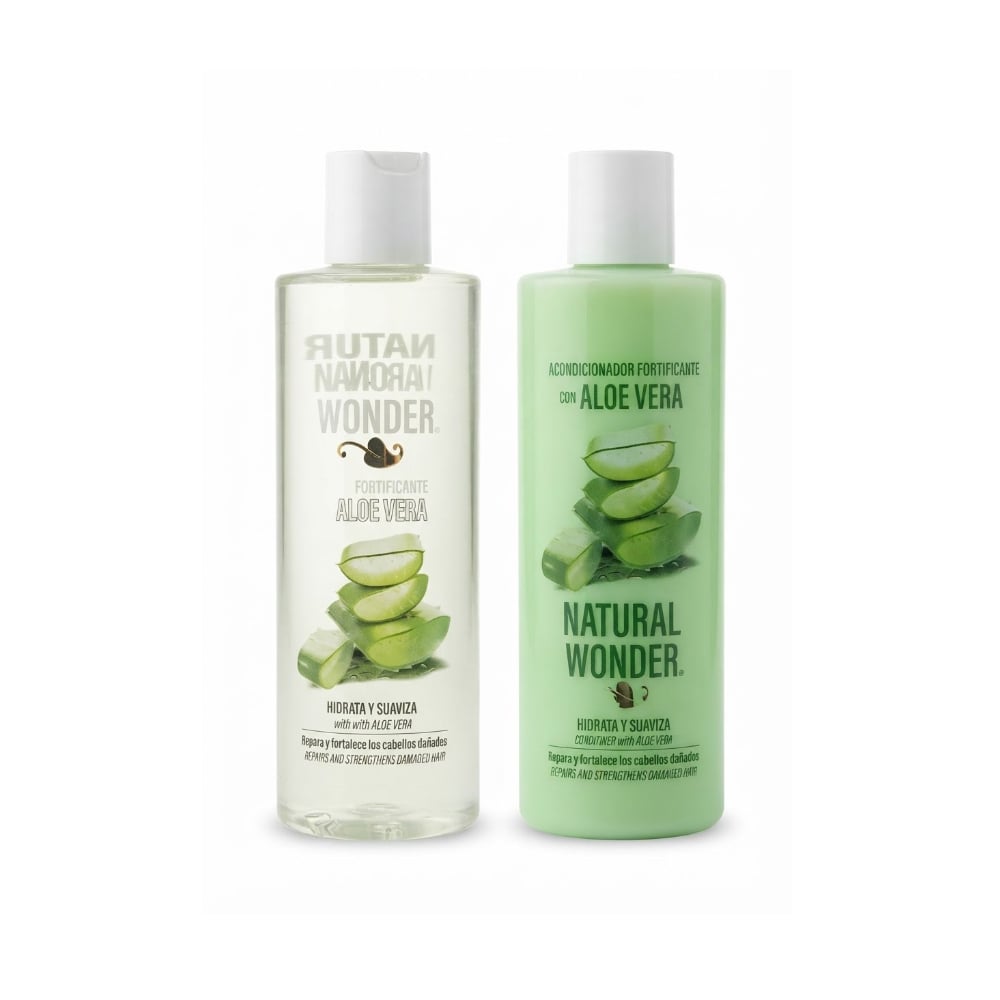 Juego de champú y acondicionador fortificante con aloe vera Natural Wonder (2 x 400 ml) - Imagen 1