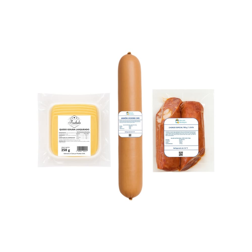 Jamón vicking + Queso gouda lasqueado + Chorizo especial - Imagen 1