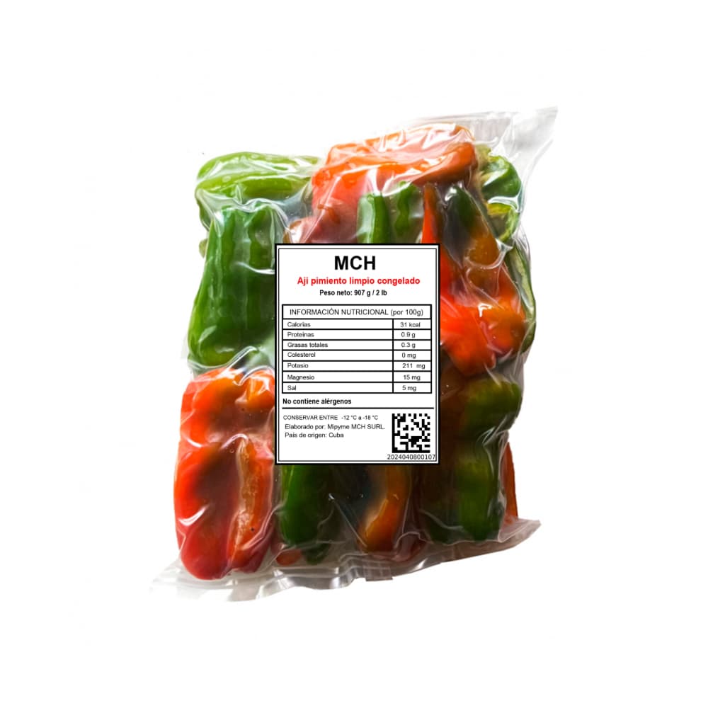 Ají pimiento limpio congelado (907 g / 2 lb) - Imagen 1
