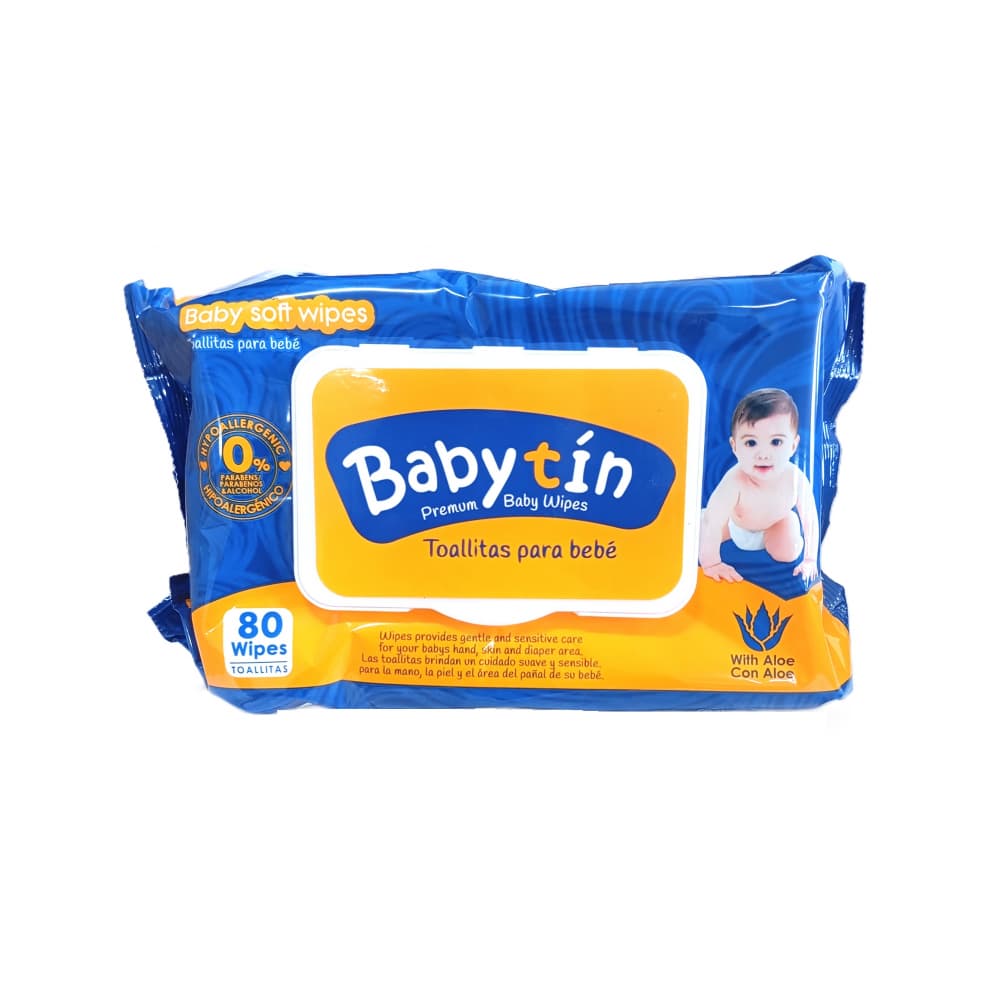 Toallitas húmedas con Aloe para bebé Babytín (80 U) - Imagen 1