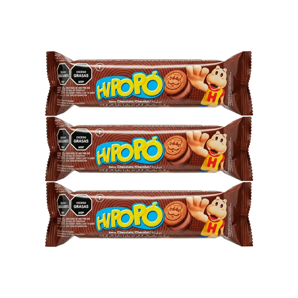 Galletas con relleno sabor chocolate Hipopó (3 x 80 g , 2.82 oz) - Imagen 1