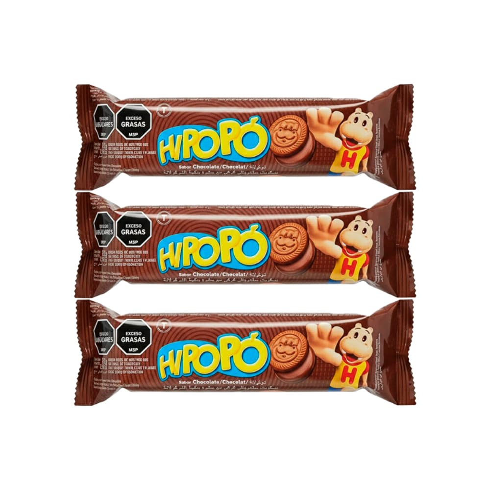Galletas con relleno sabor chocolate Hipopó (3 x 80 g , 2.82 oz) - Imagen 1