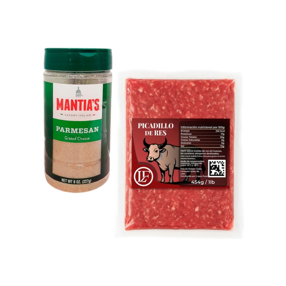 Queso parmesano rallado + Picadillo de res - Imagen 1