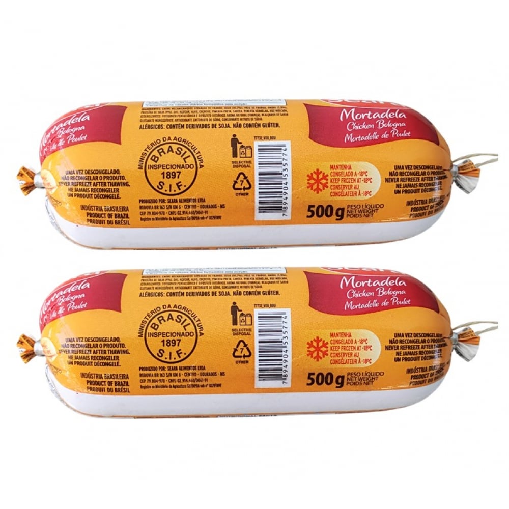 Mortadela de pollo Seara (2 x 500 g / 1.1l lb) - Imagen 1