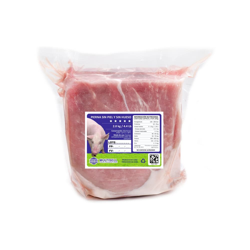 Pierna de cerdo sin piel y sin hueso Multisell (2 kg / 4.4 lb) - Imagen 1