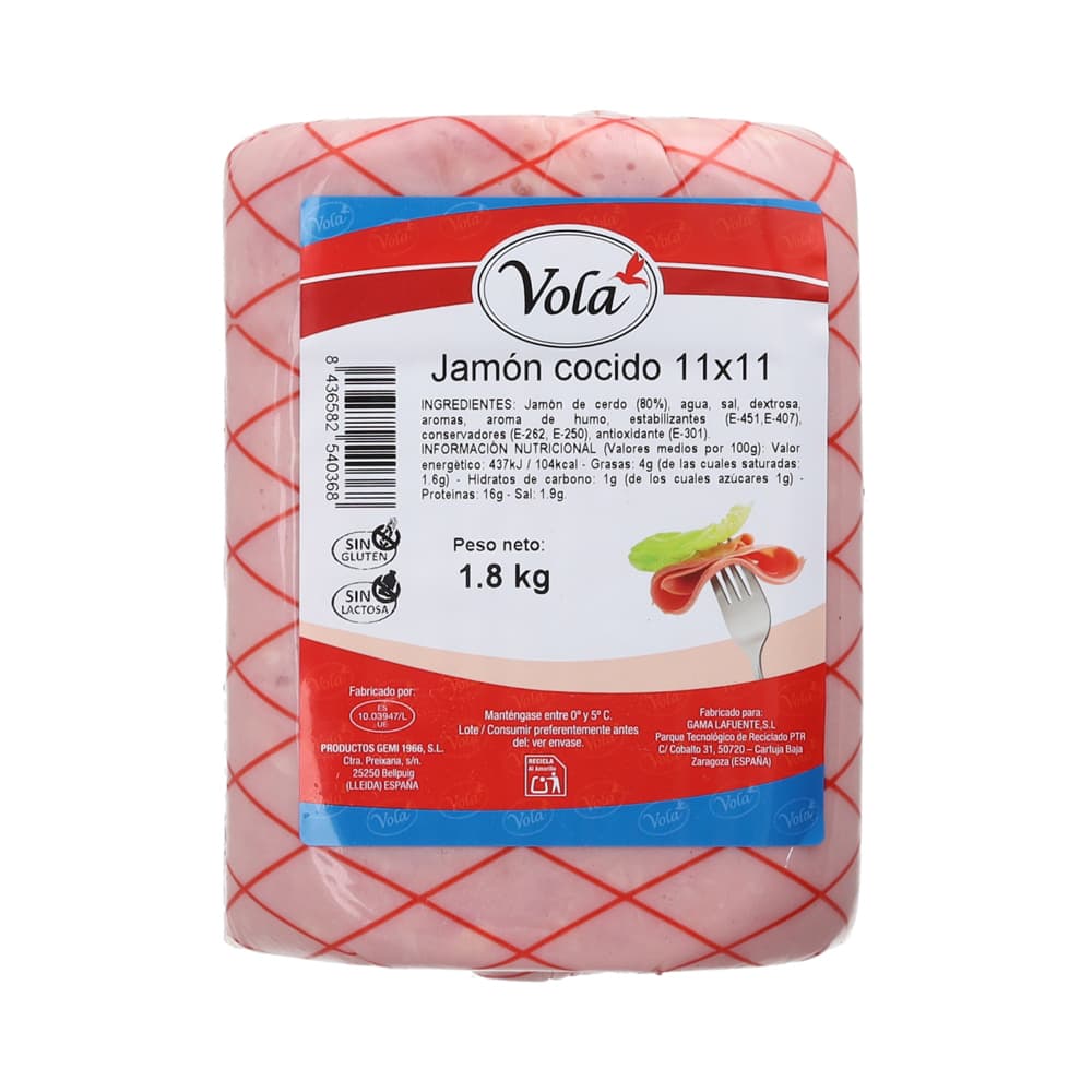 Jamón cocido Volá (1.8 kg / 3.97 lb) - Imagen 1