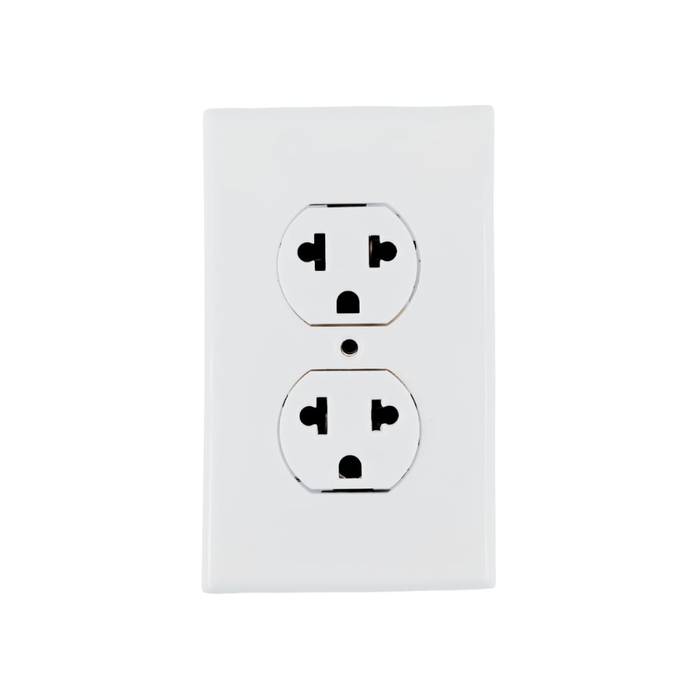 Tomacorriente doble con tapa blanca - 15 A y 125 V - Q7-Lumina - Imagen 1