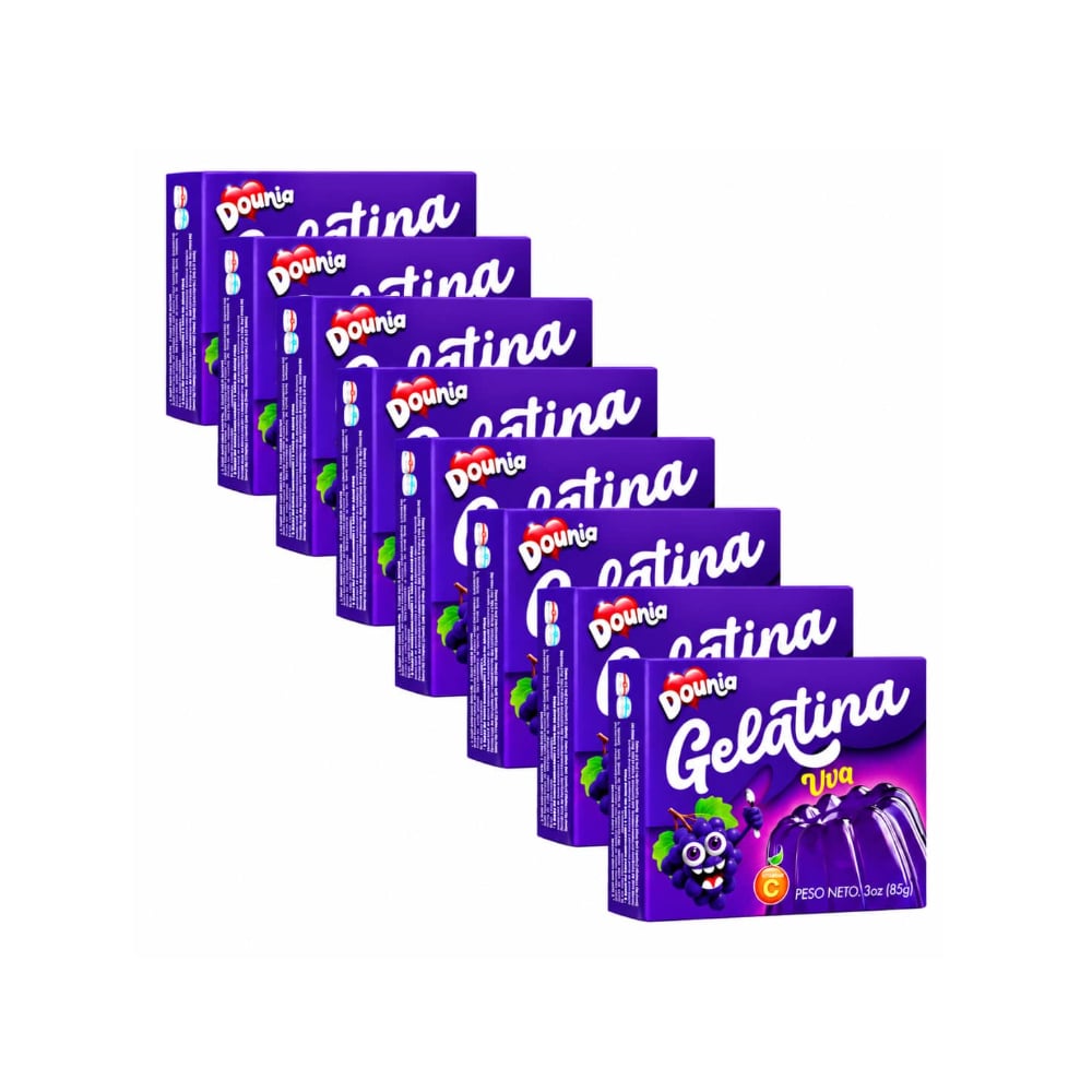 Gelatina con sabor a uva Dounia (8 x 85 g / 3 oz) - Imagen 1