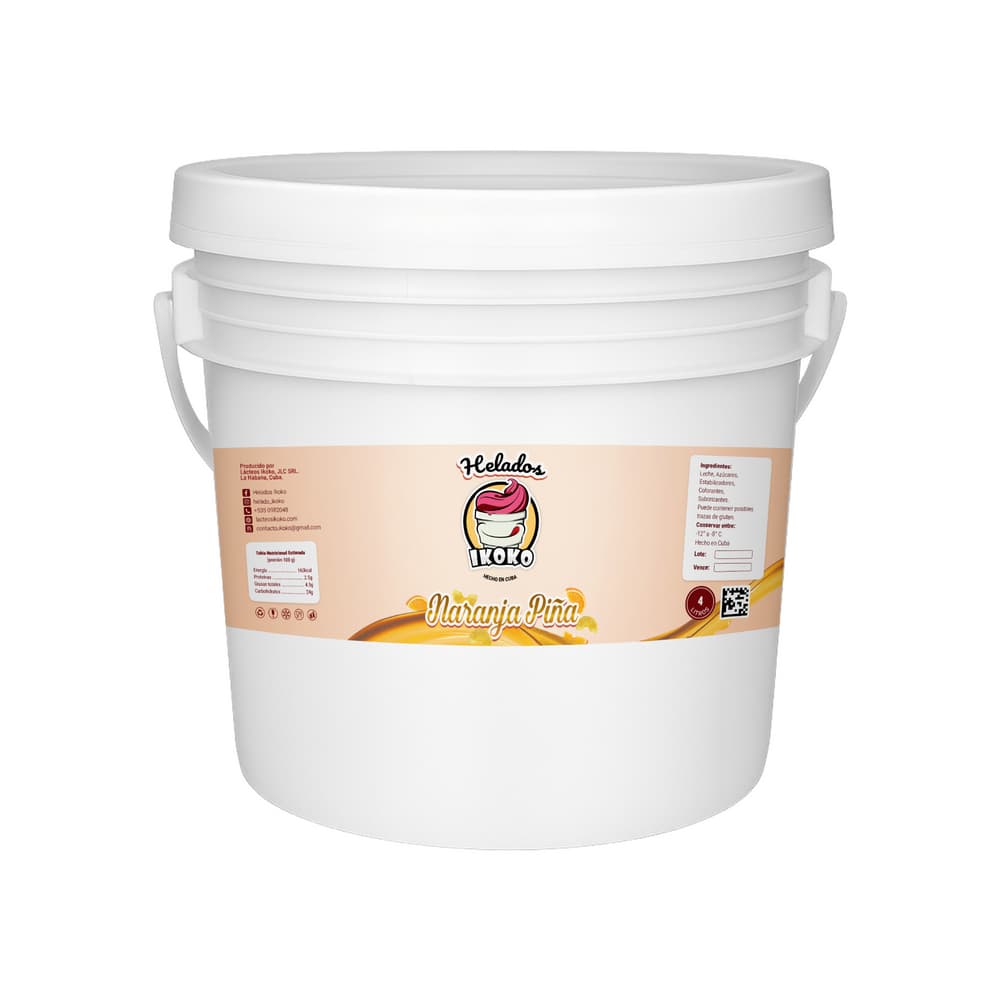 Helado sabor naranja piña Ikoko (4 L) - Imagen 1