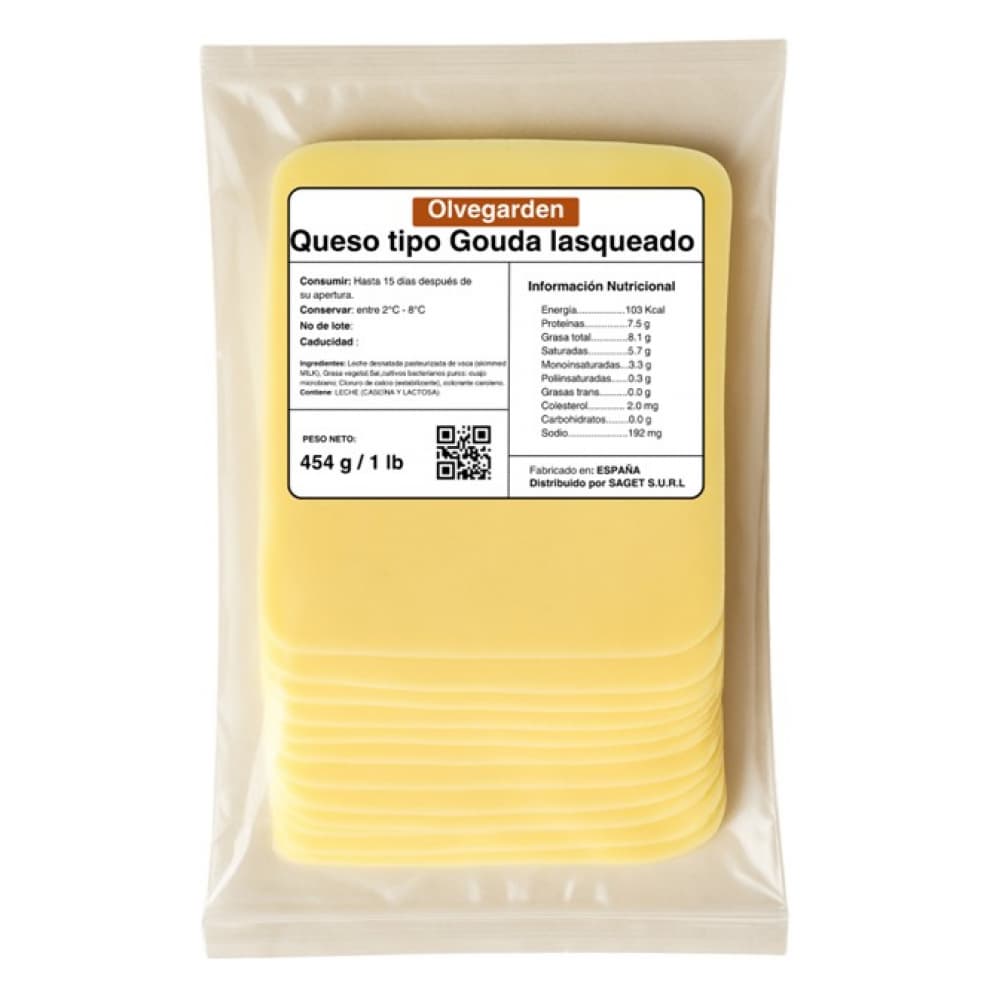 Queso tipo gouda lasqueado Olvegarden (454 g / 1 lb) - Imagen 1