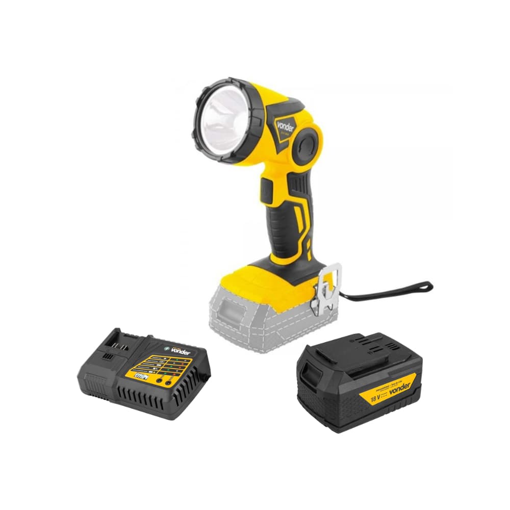 Linterna LED + Batería IBV1804 de 18 V + Cargador de batería rápido de 18 V ICBV1806 Vonder - Imagen 1