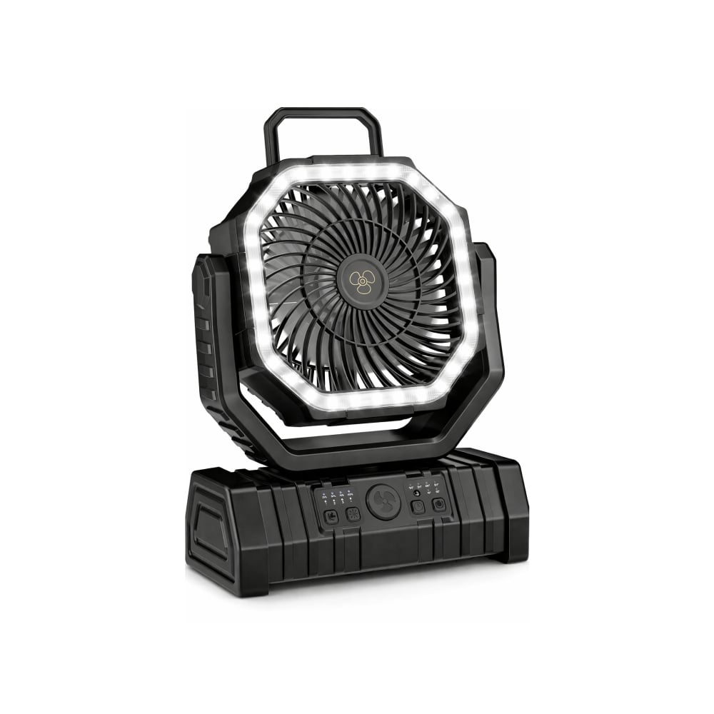 Ventilador portátil recargable color negro con linterna LED 20000 mAh Outdoor Fan F6 - Imagen 1