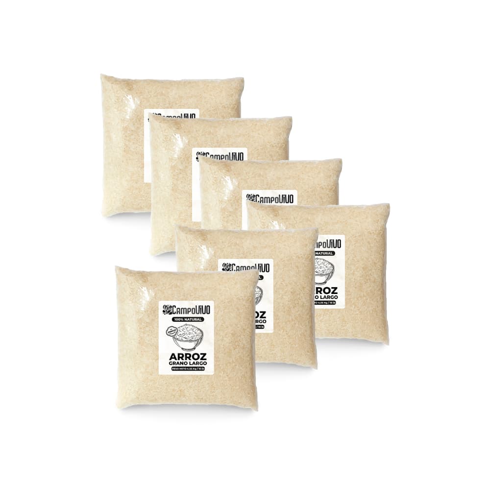 Arroz de grano largo Campo Vivo (6 x 4.54 kg / 10 lb) - Imagen 1