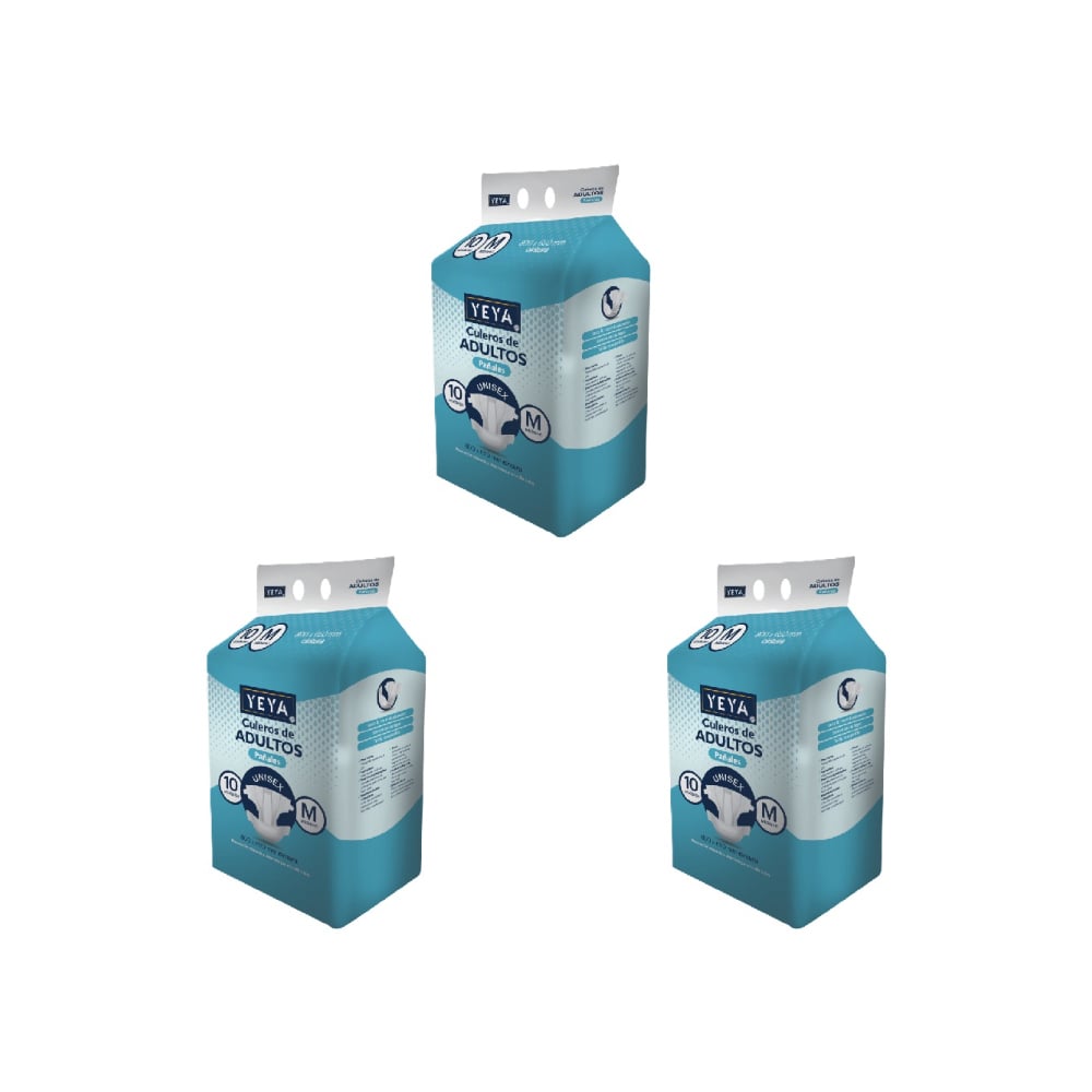 Pañales desechables para adultos talla M YEYA (3 x 10 U) - Imagen 1