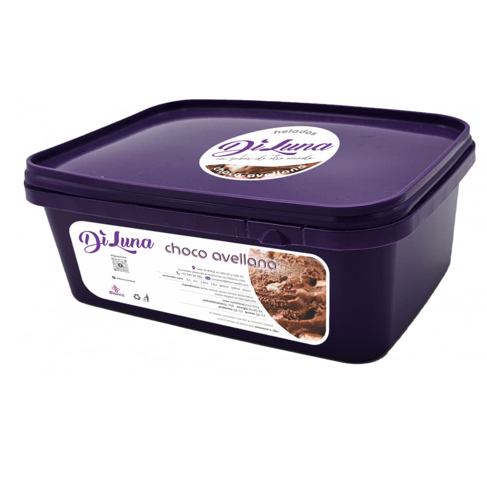 Helado sabor choco avellana DiLuna (800 ml) - Imagen 1