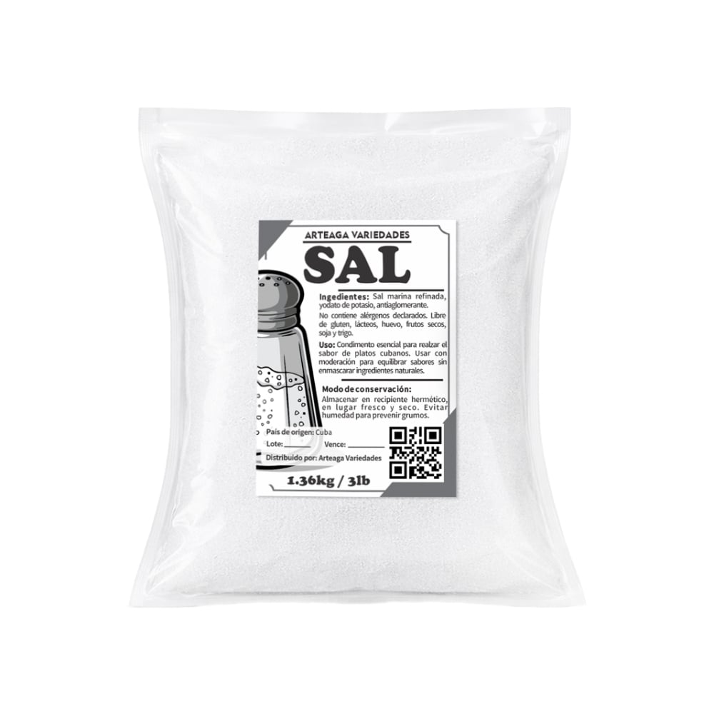 Sal marina refinada Arteaga Variedades (1.36 kg / 3 lb) - Imagen 1