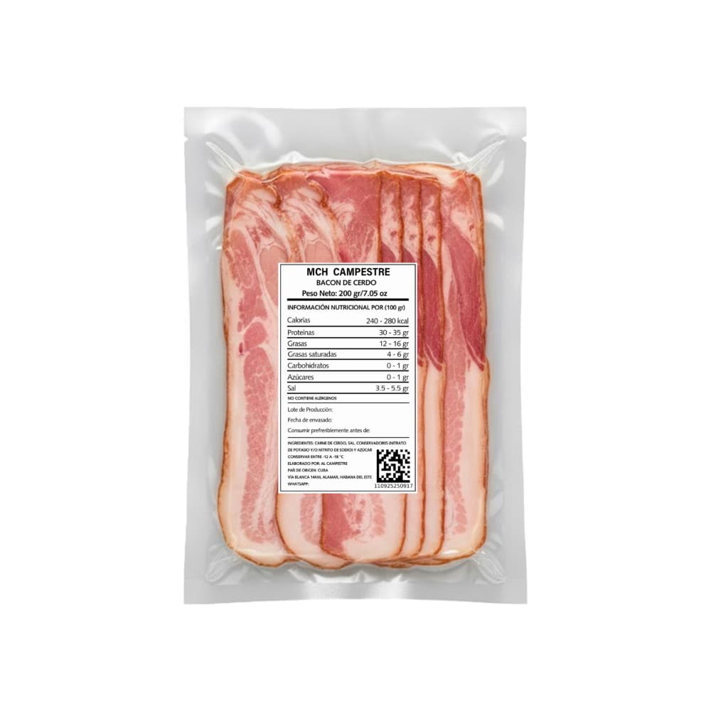 Bacón MCH Campestre (200 g / 7.05 oz) - Imagen 1