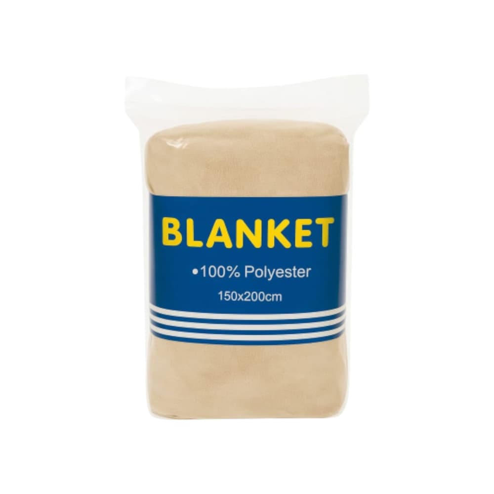 Colcha 100 % poliéster color beige 150 cm x 200 cm LGCL - Imagen 1