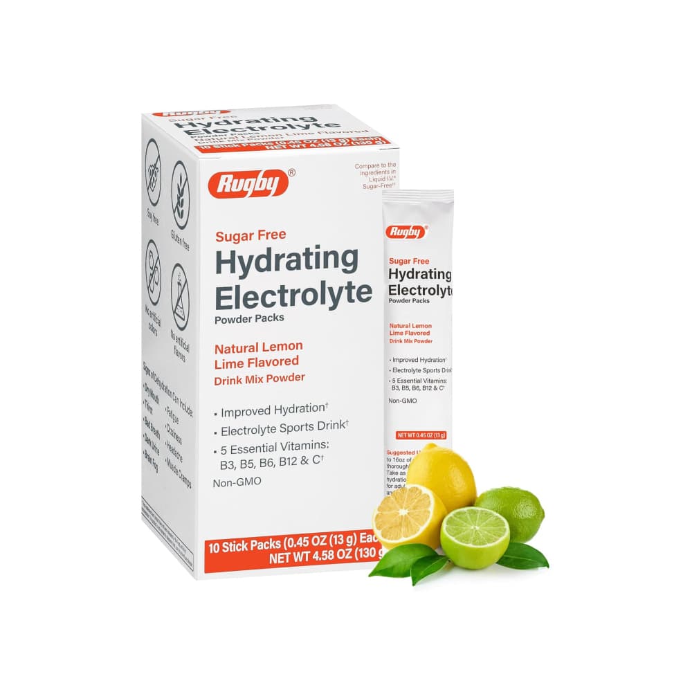 Electrolitos hidratantes en polvo sin azúcar sabor lima limón Rugby 130 g / 4,58 oz (10 U) - Imagen 1
