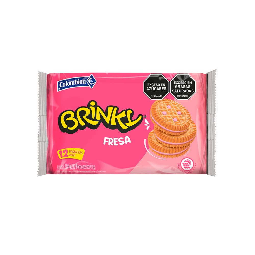 Galletas con crema sabor a fresa Brinky Colombina (300 g / 10.5 oz) - Imagen 1