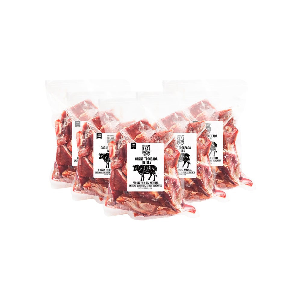 Carne troceada de res Cosecha Real (5 x 1 kg / 2.2 lb) - Imagen 1