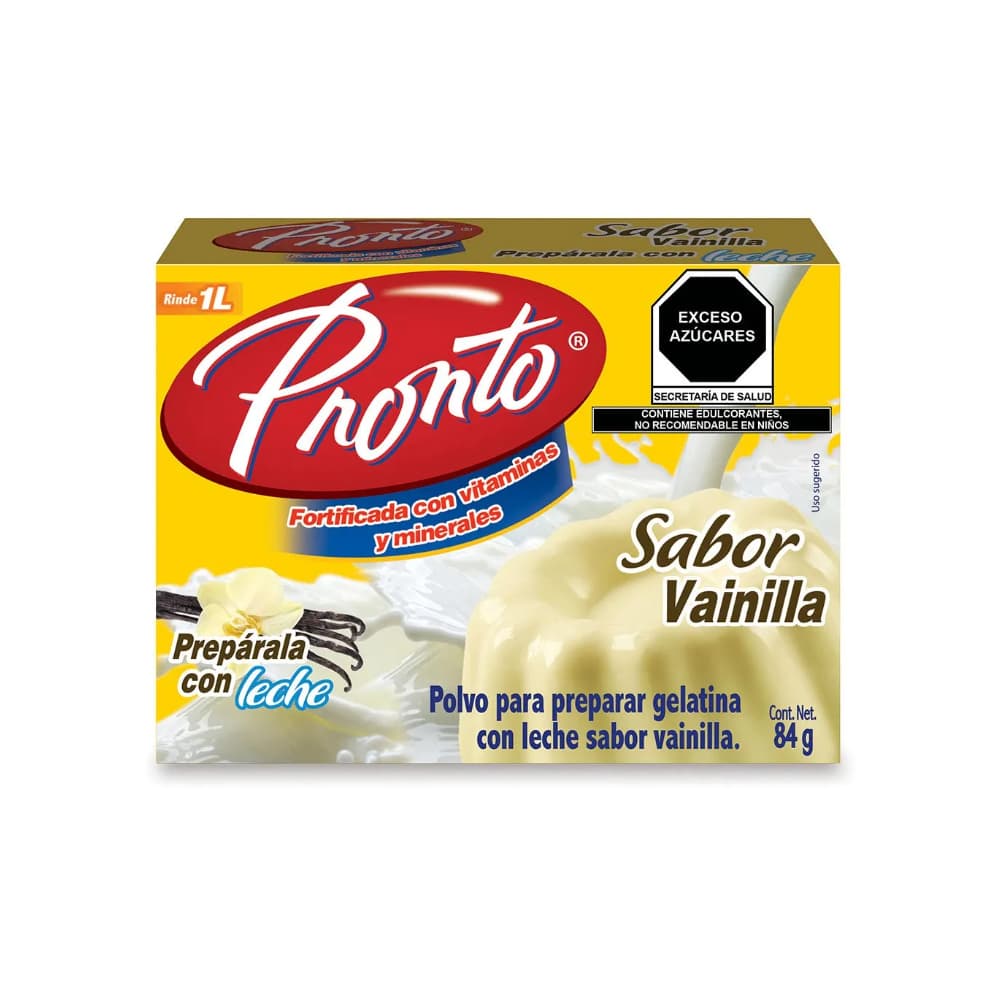 Polvo para preparar gelatina con leche sabor vainilla Pronto (84 g / 2.96 oz) - Imagen 1