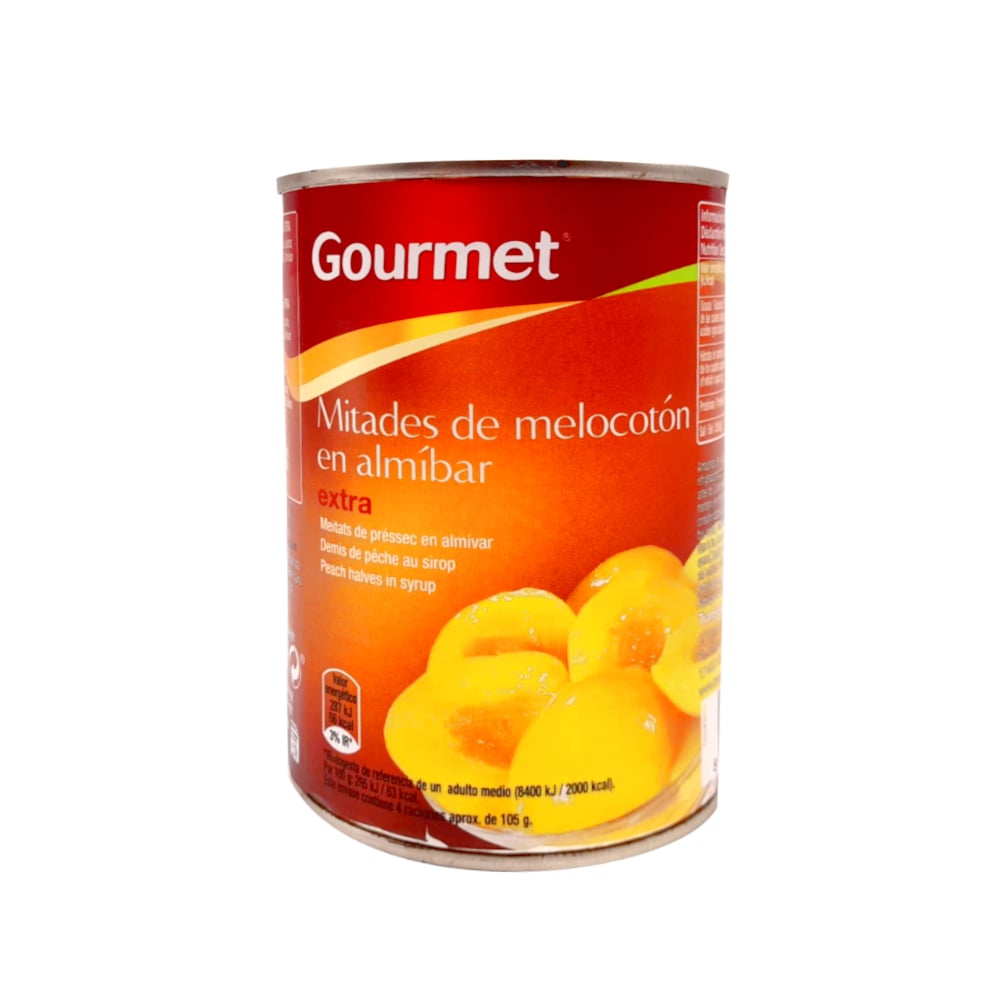 Mitades de melocotón en almíbar ligero extra Gourmet (420 g / 14.81 oz) - Imagen 1