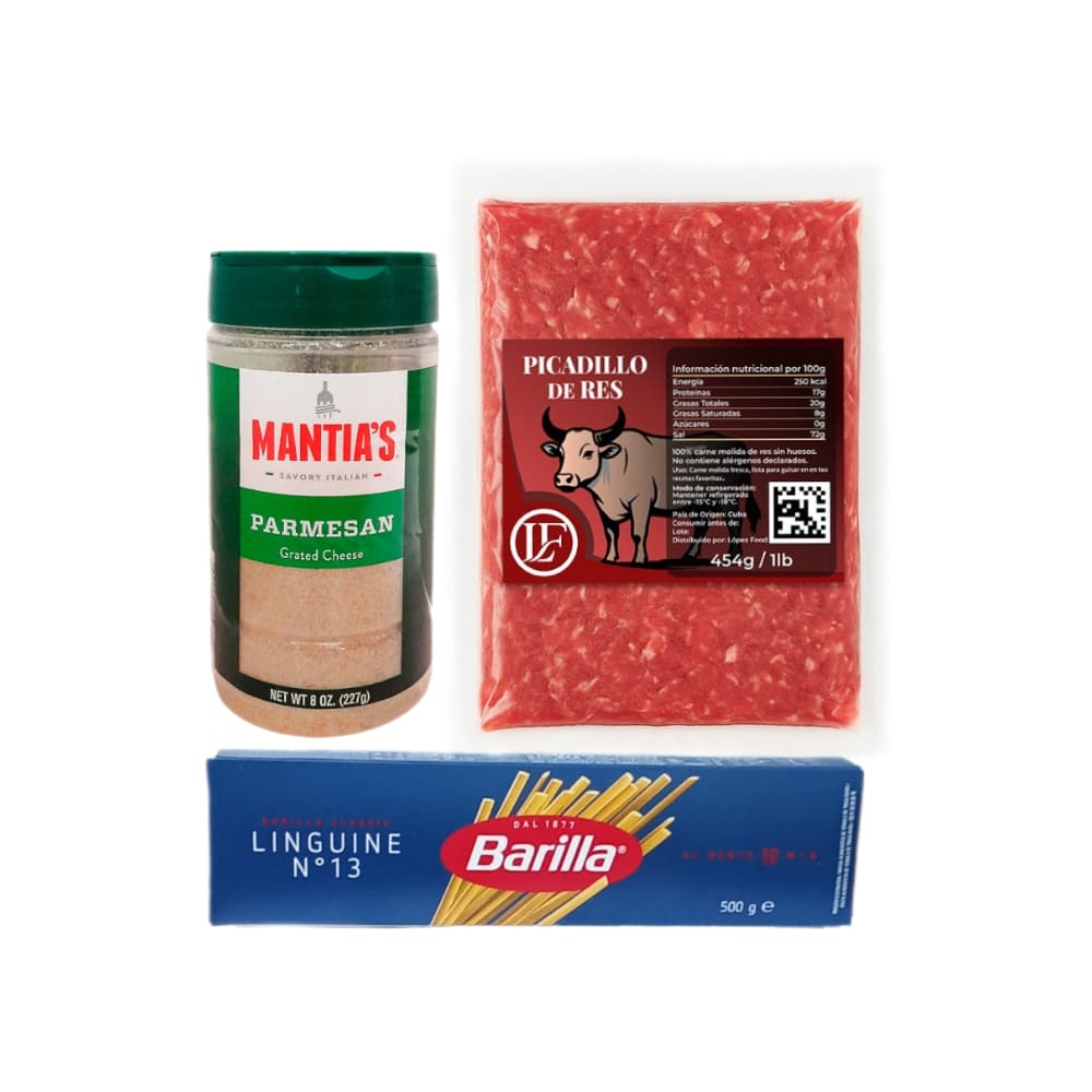 Picadillo de res + Queso parmesano rallado + Linguine No. 13 - Imagen 1