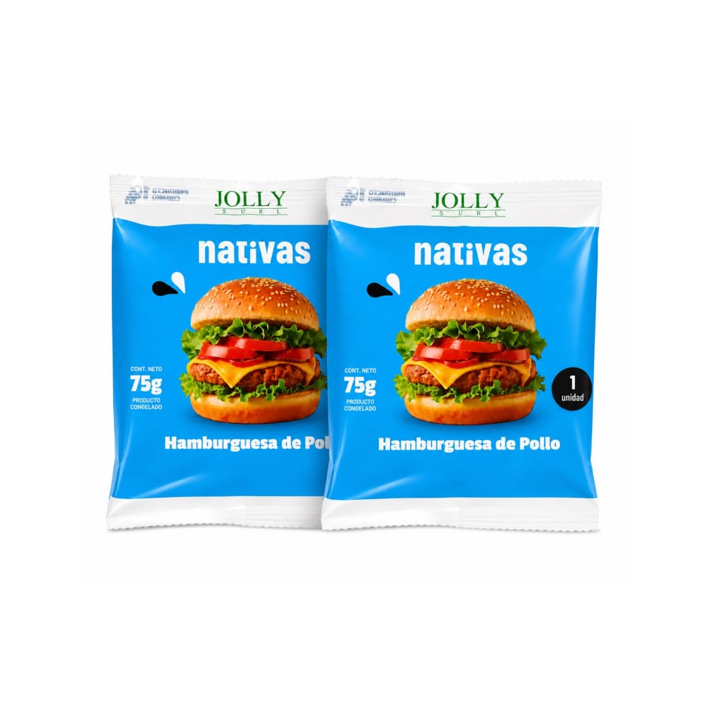 Hamburguesa de Pollo Nativas Jolly Surl ( 2 x 75 g / 2.6 oz) - Imagen 1