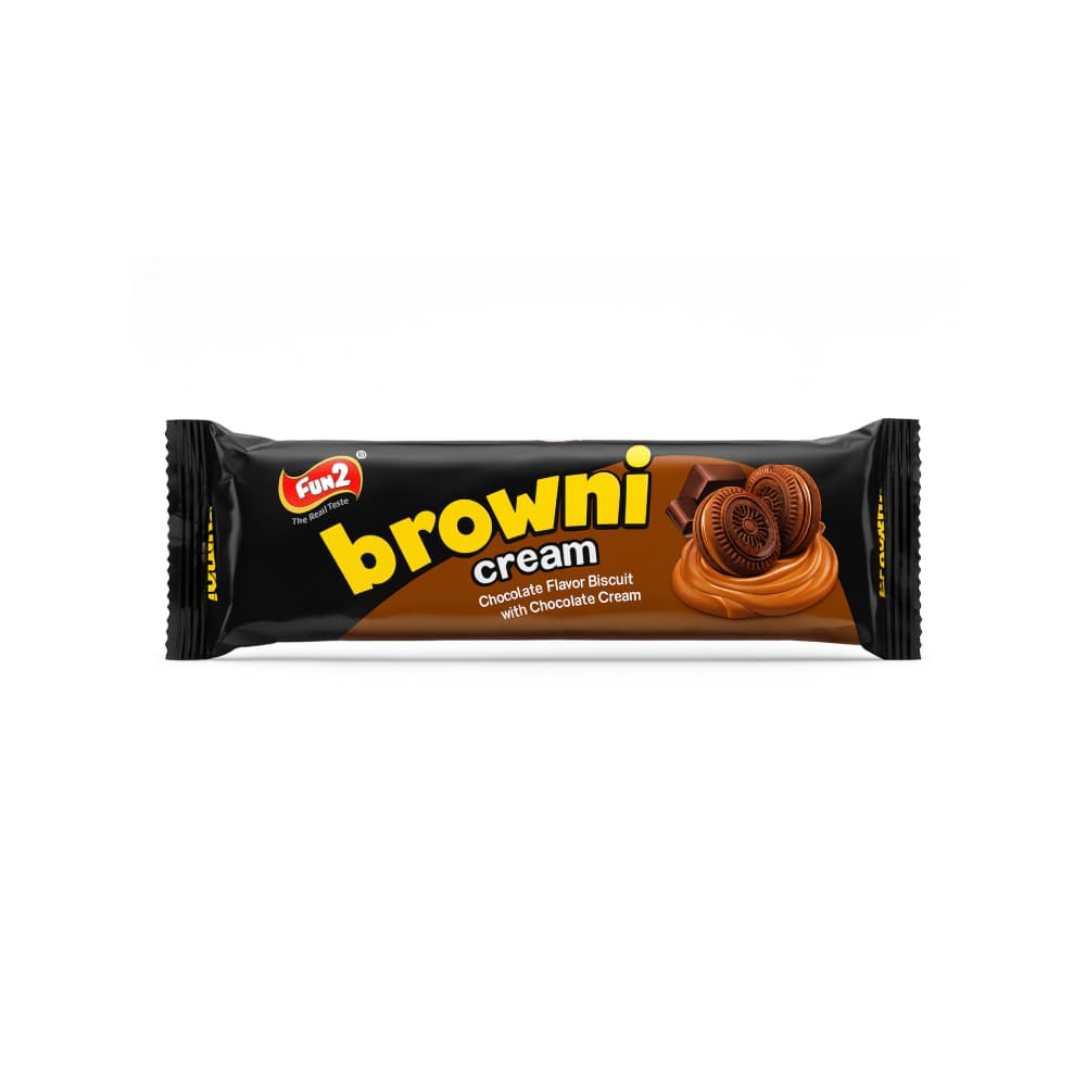 Galletas de chocolate con relleno sabor chocolate Browni Fun2 (55 g / 1.94 oz) - Imagen 1