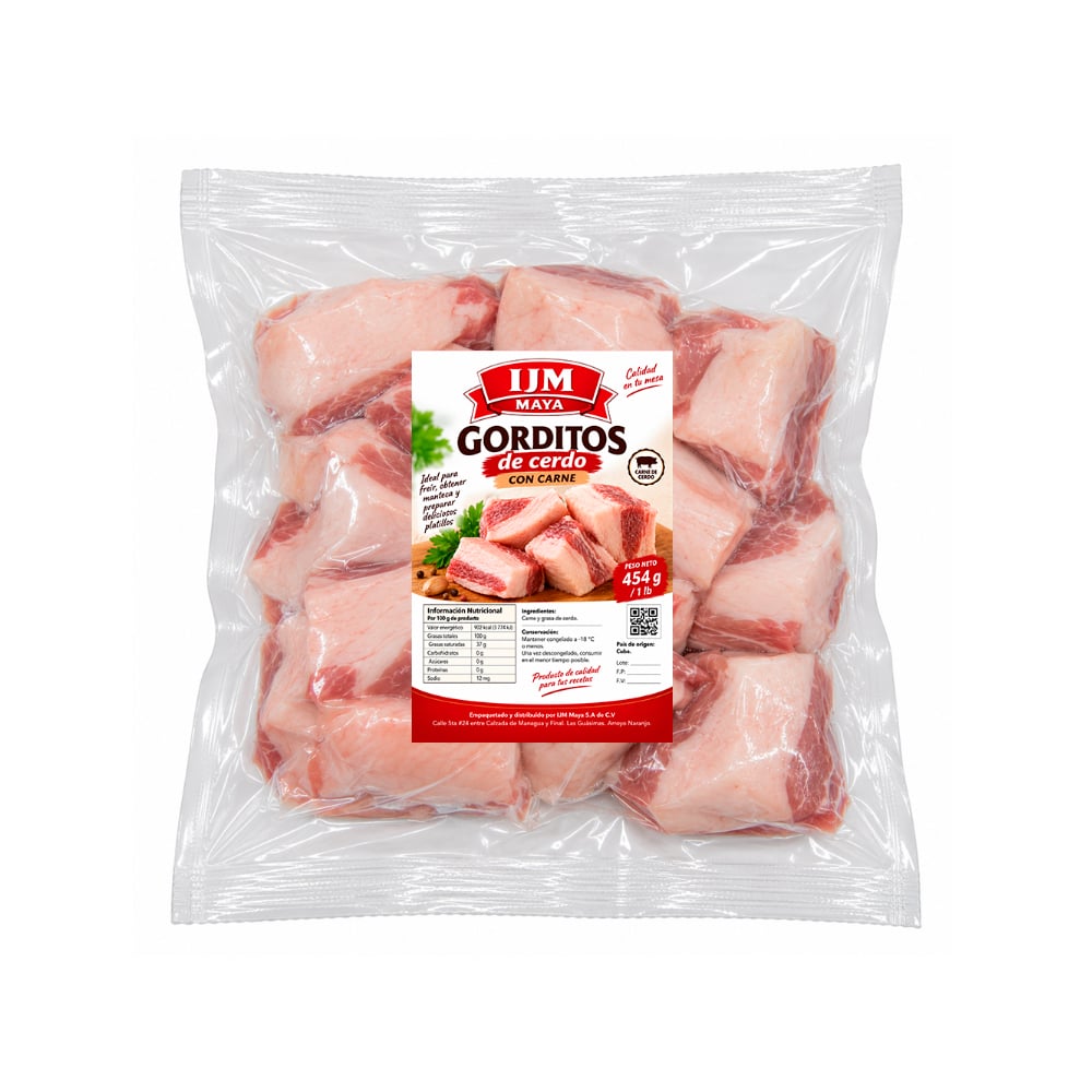 Gorditos de cerdo con carne IJM Maya (454 g / 1 lb) - Imagen 1
