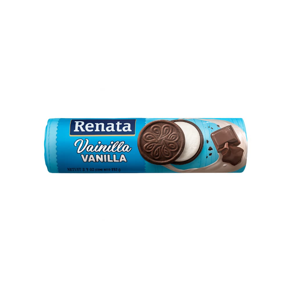 Galletas de chocolate con relleno sabor vainilla Renata (112 g / 3.95 oz) - Imagen 1