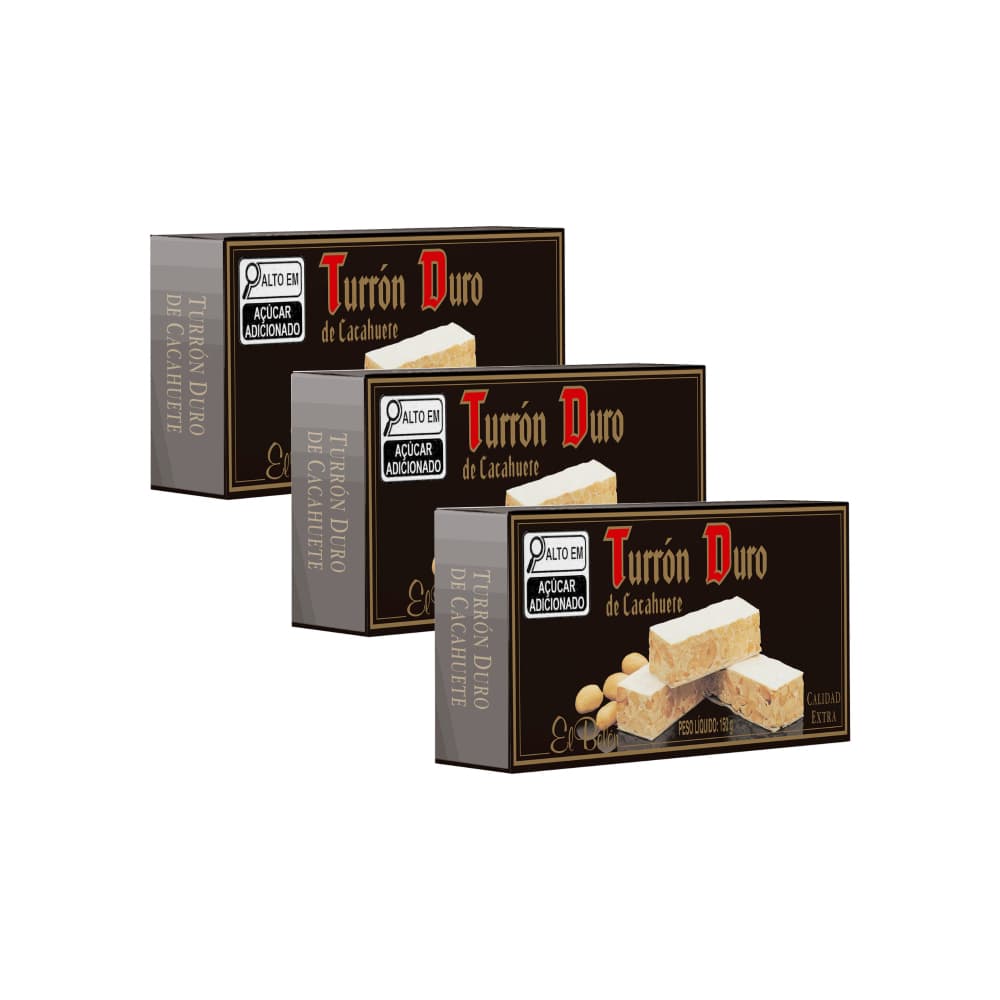 Turrón de Cacahuete El Belén (3 x 150 g / 5.3 oz) - Imagen 1