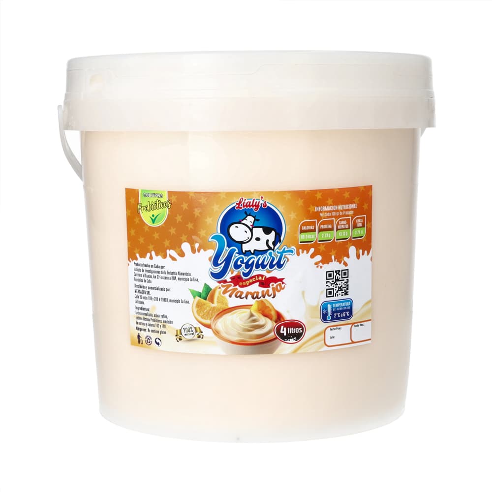 Yogurt probiótico especial sabor naranja Lialy's (4 L) - Imagen 1