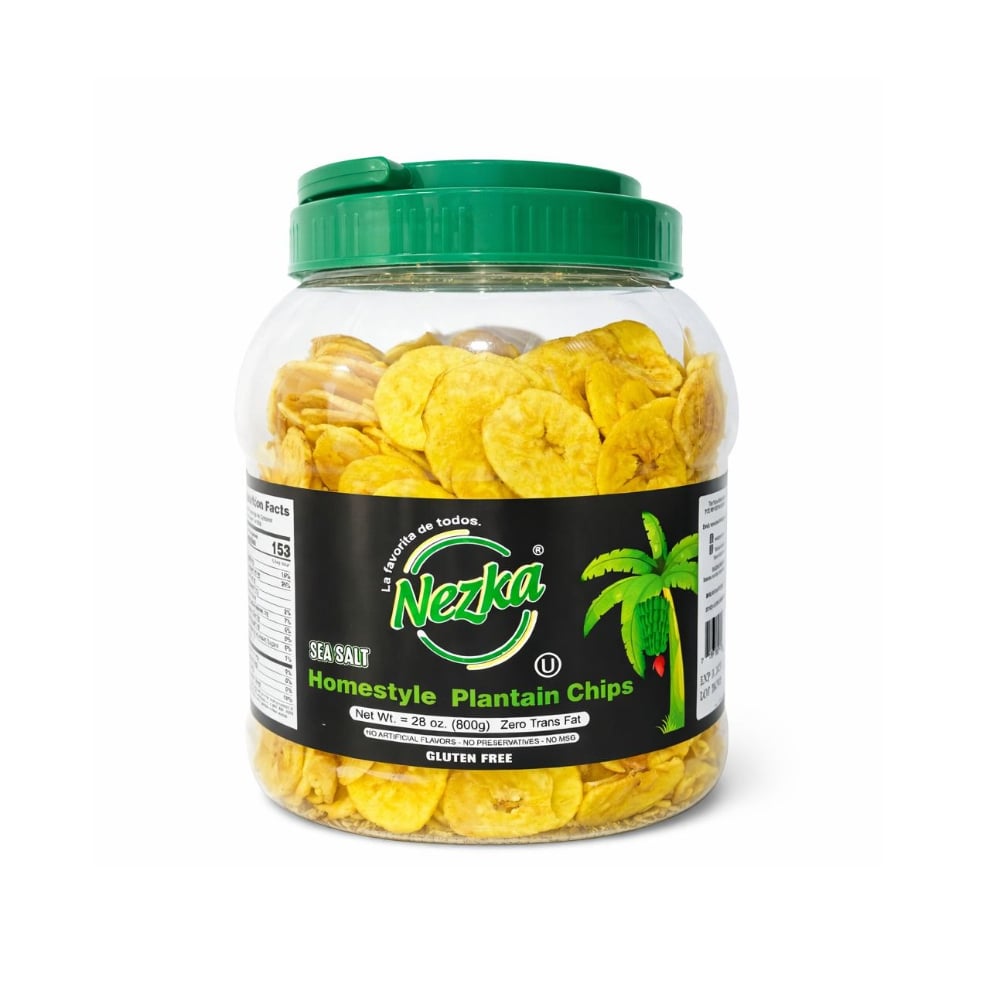 Chips de plátano caseras con sal marina Nezka (800g / 28 oz) - Imagen 1