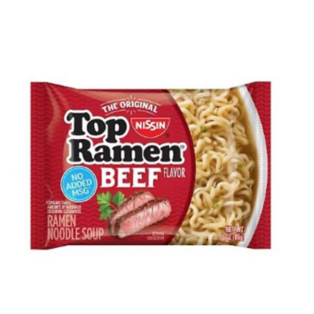 Sopa de fideos con sabor a carne Top Ramen (85 g / 3 oz) - Imagen 1