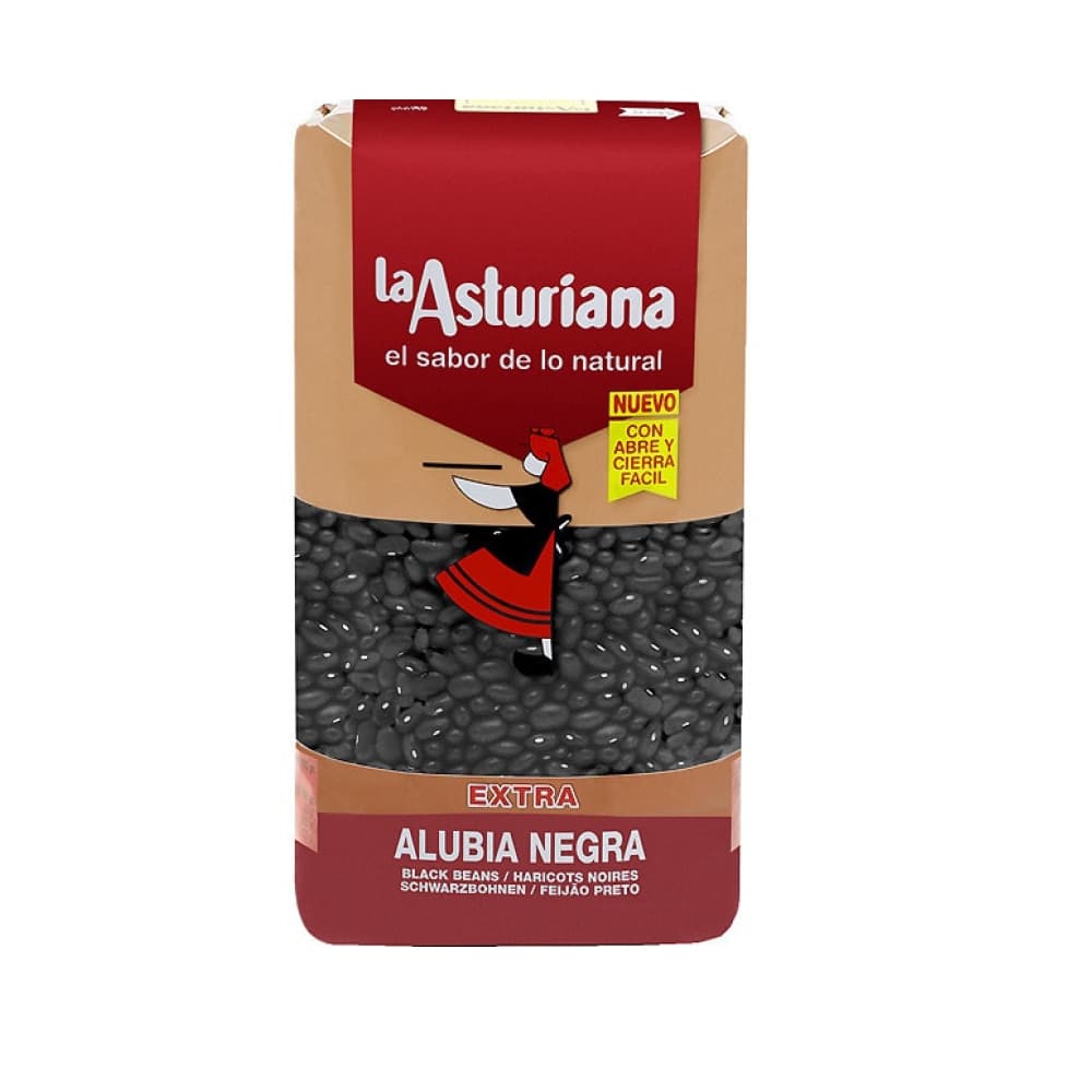 Frijoles negros -Alubia negra- La Asturiana (500 g / 1.1 lb) - Imagen 1