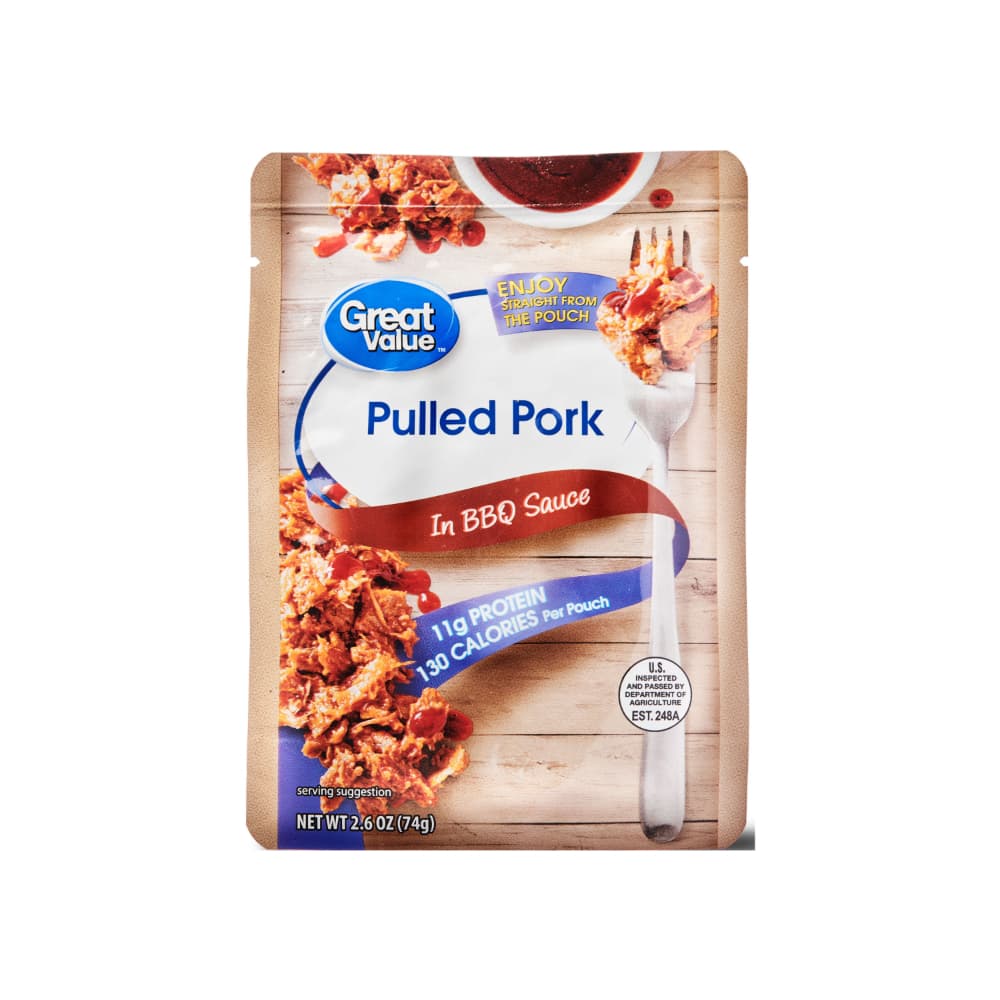 Carne de cerdo en salsa barbecue Great Value (74 g / 2.6 oz) - Imagen 1